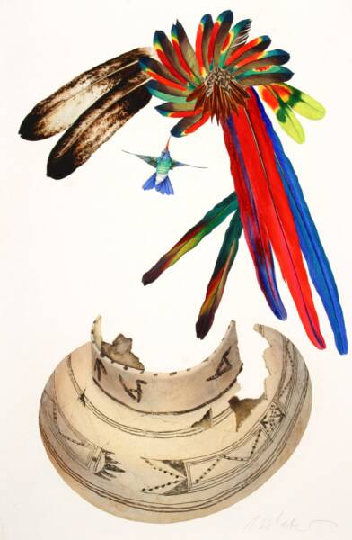 hummingbird art, feather art